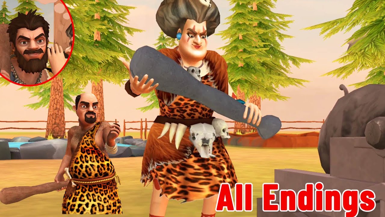 Scary Teacher 2 Stoneage Game   Featured Level 2   All Endings Troll Miss t everyday