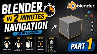Blender in 2 Minutes | Part 1 | Navigation for Beginners | Orbit, Pan & Zoom | Absolute Beginners 