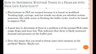 How to Determine Whether There Is a Problem with Page Life Expectancy #performancetuning #sqlserver