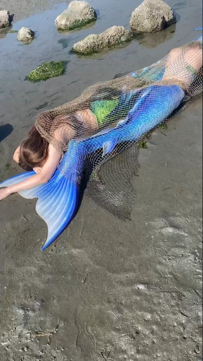 Two mermaids found washed up on the beach in a net. 🎣 #realmermaid #mermaid #imadethis #merpeople