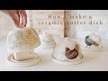 How i make a ceramic butter dish  the entire pottery process  handcarved pottery