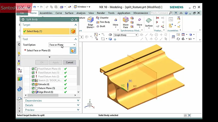 NX 12.0 | SIEMENS | Walkthrough - Split Body