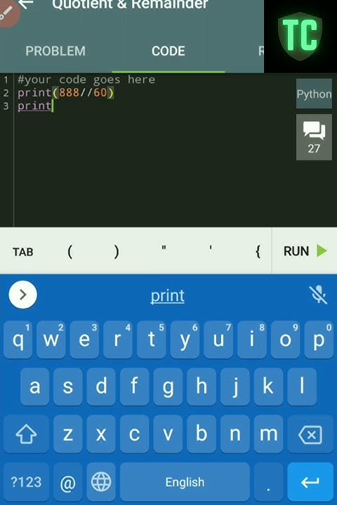 how to calculate quotient and remainder python project answer| python3 ...