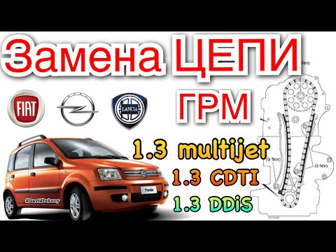 Замена ЦЕПИ ГРМ Fiat 1.3 Multijet Panda. 1.3 CDTI. 1.3 Замена цепи ГРМ JTD. Опель. Сузуки...