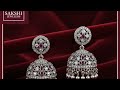 Elegant Oxidized Silver Jhumkas with Ruby Pink Stone Accents #silver #silveroxidized