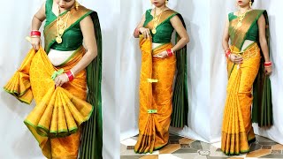 Beginners full guide kanjivaram silk saree wearing tips & tricks to look slim & attractive | saree
