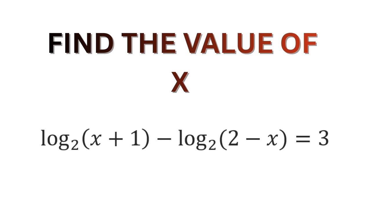 Logarithmic Equation Solved | Step-by-Step Method Explained - YouTube