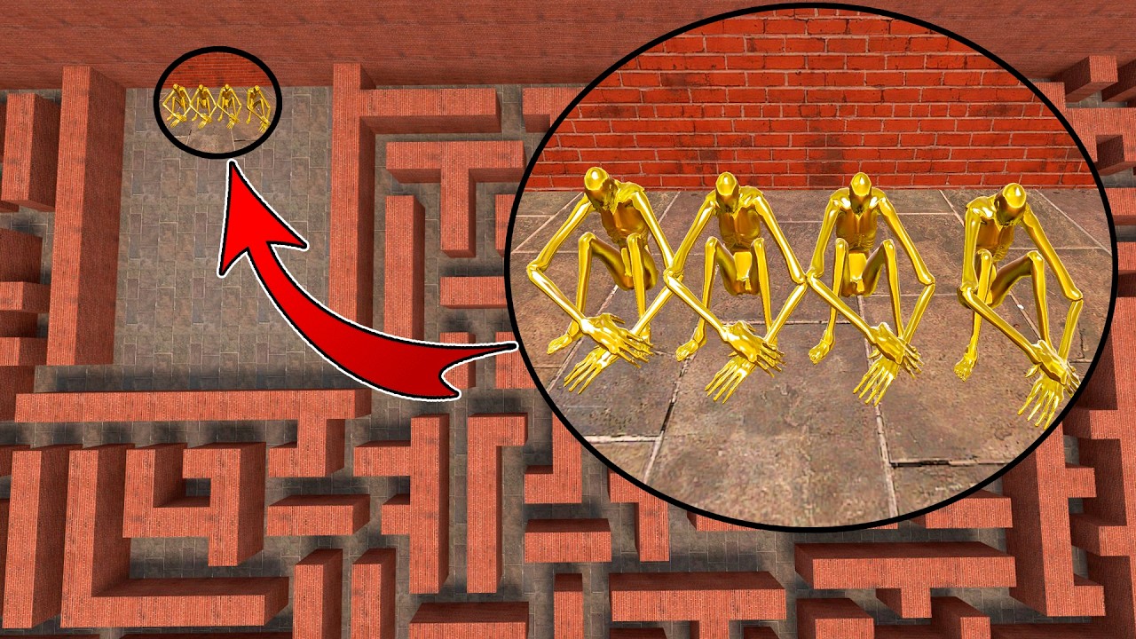What do GOLDEN SCP-096 do in the maze in Garry's Mod?!!