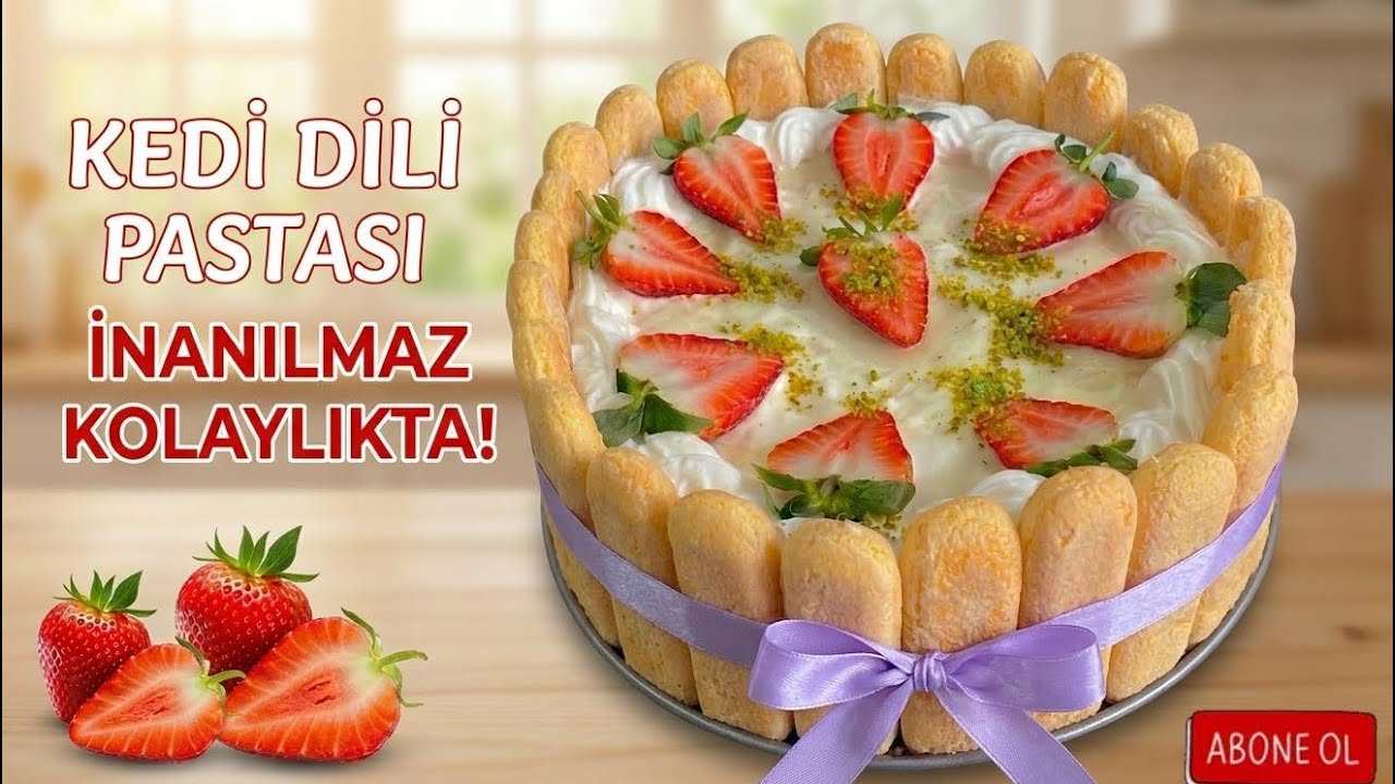 KEDİ DİLİ PRATİK PASTA TARİFİ | FIRIN YOK HAFİF VE LEZZETLİ