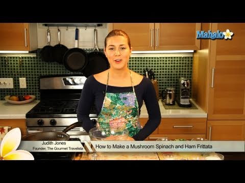How to Make a Mushroom Spinach and Ham Frittata