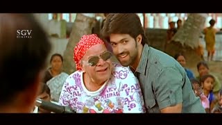Yash and Sathish Hilarious Village Comedy Scenes | Rocking Star Yash Kannada Movies Comedy Videos