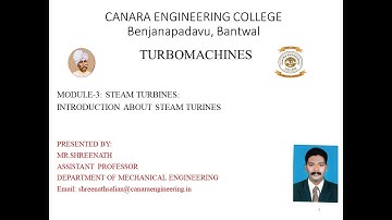 VTU TM 18ME54 M3 L1 Steam Turbine Introduction