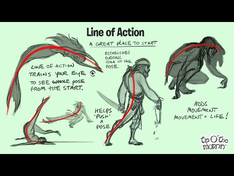 Drawing Tip - Line Of Action - 'All In Gesture' weekly workshop