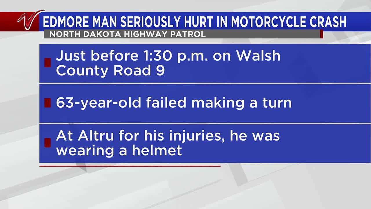 Edmore man seriously hurt in motorcycle crash - YouTube