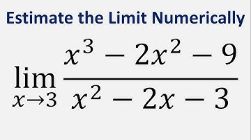 Estimate the Limit Numerically: (x^3 - 2x^2 - 9)/(x^2 - 2x - 3) as x approaches 3