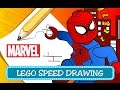 How to draw Spiderman - Come disegnare Spiderman (LEGO Marvel Super Heroes Speed Drawing)