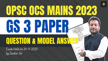 GS Paper 3 | OPSC OCS Mains 2023 Question & Model Answer Discussion | RAYACADEMY IAS