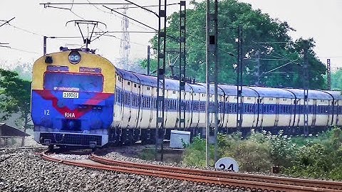 Conventional 12 Coach EMU & MEMU Trains Negotiating Huge Curve & Skip Furiously | Eastern Railways