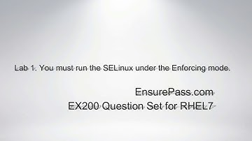 EX200 Question Set for RHEL7 Lab 1 | Ensurepass.com