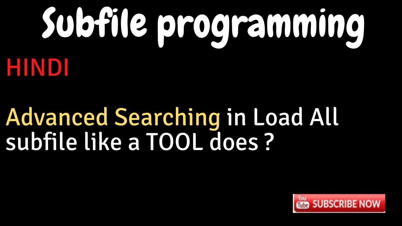 IBM i, AS400 Tutorial, iSeries, System i - Advanced Searching in Load All subfile like a TOOL does