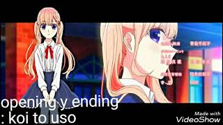 koi to uso - opening y ending