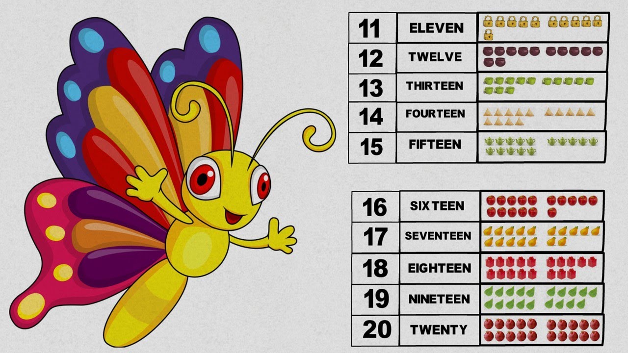 number rhymes 11 20 with pictures numbers with colors