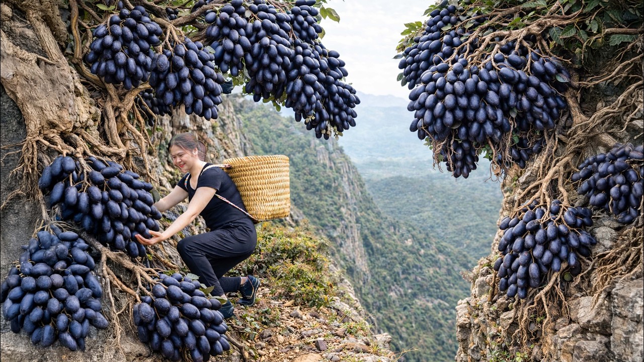 Harvesting Wild Black Olives in Vietnam | Ancient Stewed Olive Recipe Revealed