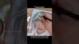French Allure - Grayscale Coloring Tutorial Timelapse - Pan Pastels &amp; Custom Pastel Blends