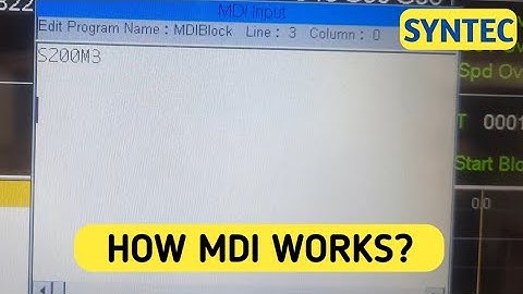 How to use MDI in syntec | Run MDI Command in Syntec Controller | CNC | SYNTEC