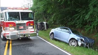 Engine 1 & Rescue 5 Responding to an Accident - Overturn with People Trapped