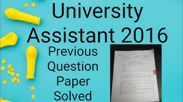 University Assistant 2016 ||  Question Paper Code : 071/2016 || Degree Level Examination Kerala PSC