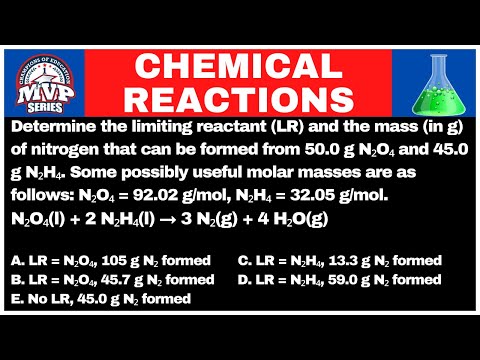 Determine the limiting reactant LR and the mass in g of nitrogen that can be formed from 50 0 g N2O4