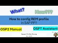 How to Configure REM Profile in SAP PP | OSP2 Step-by-Step Guide for Repetitive Manufacturing