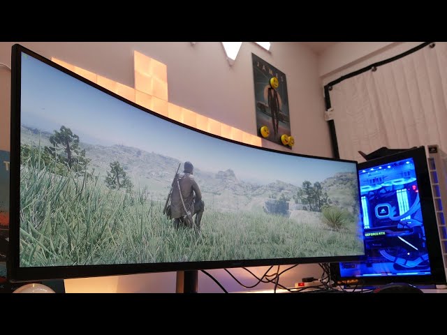 This Samsung 49 inch super ultra wide monitor is amazeballs