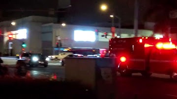 LAFD Rescue 7 transporting with LAPD