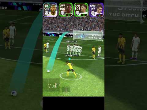 Real Madrid free kick Bellingham and vinicius and Brahim Diaz and alaba efootball 2024