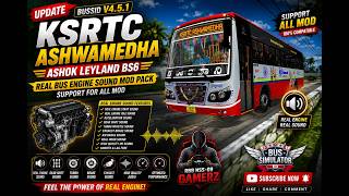 🔥 NEW KSRTC ASHWAMEDHA Ashok Leyland BS6 Real Engine Sound Mod Pack | BUSSID V4.5.1| All Mod Support