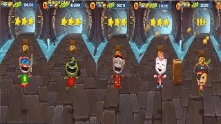 TalkingTom Gold Run Splashy Tom vs FIREMAN ZOMBIE BEN Cowboy Angela PIRATE GINGER-Catch the Raccoon screenshot 5