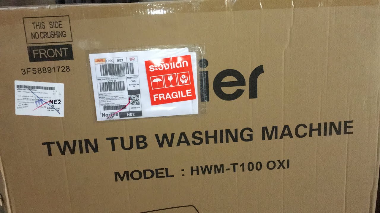 เครื่องซักผ้า 2 ถัง ยี่ห้อไหนดี  Update New  รีวิวเครื่องซักผ้า 2 ถังบน Haier HWM T-100 OXI 10 kg.