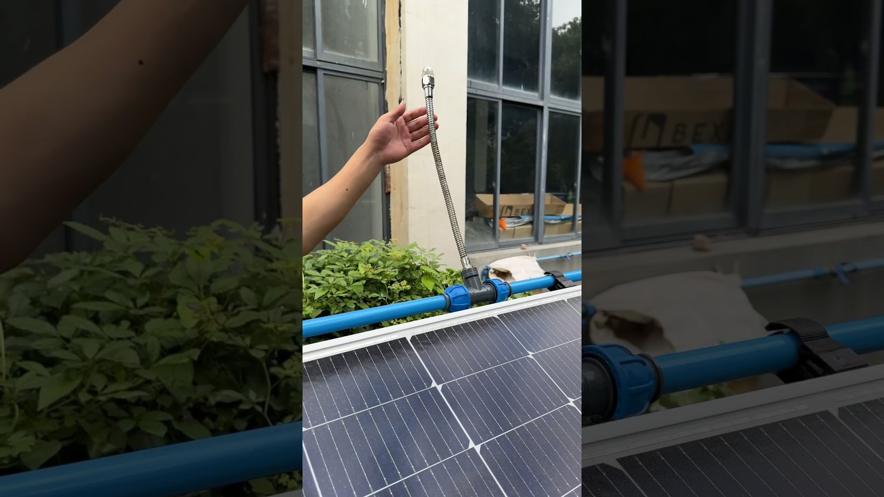 Cleaning solar panels and Cooling solar panels #cooling #cleaning #satisfying