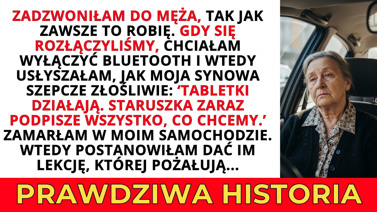 Tabletki działają. Staruszka zaraz podpisze wszystko, co chcemy. Zamarłam, kiedy dzwoniłam do męża.