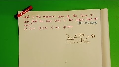 What is the maximum value of the force F such that the block shown in the figure does not move?