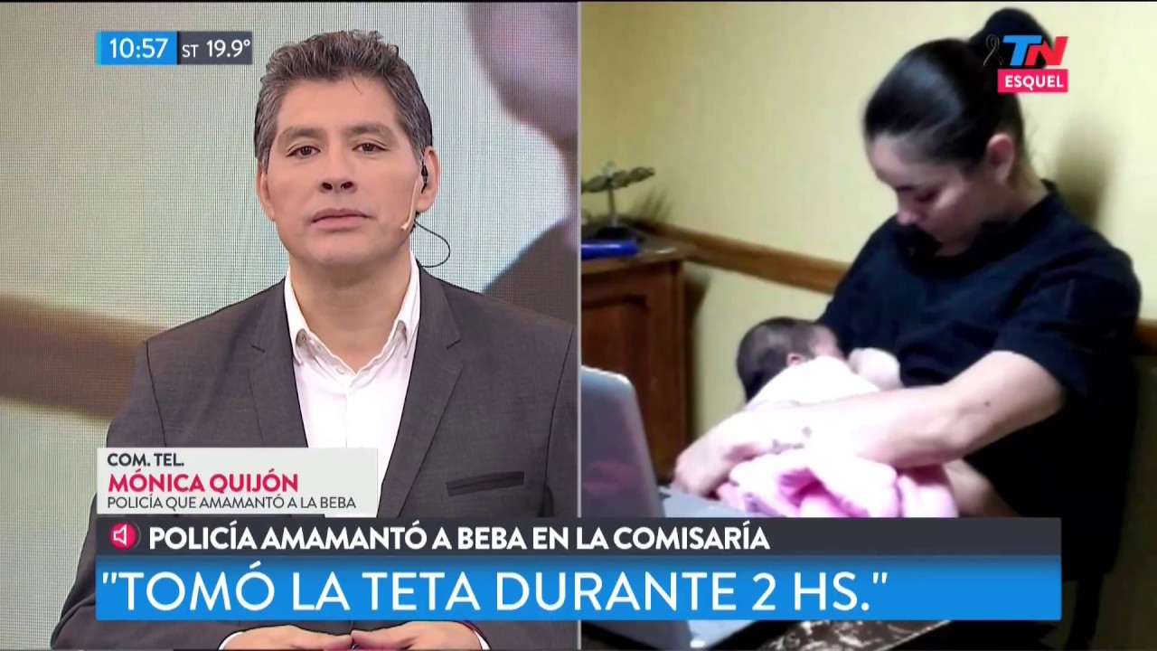 La policía que amamantó al bebé que lloraba