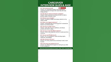 Caregiver Interview Questions and Answers