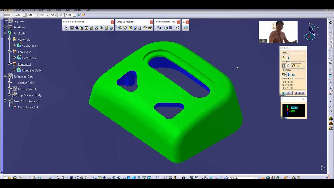CATIA 솔리드 모델링 2nd 페이지 예제 - 16_02(Master Sketch & Multi-Body 작업 방…