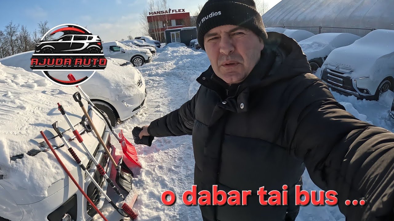 #749 Kaip išsivadavome nuo sniego aikštelėje pilnoje automobilių