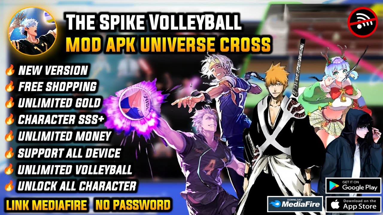 The Spike VolleyBall Cross Mod Apk V6.5.304 Terbaru 2026 - Unlock All Character, Ryuhyun & Nishikawa
