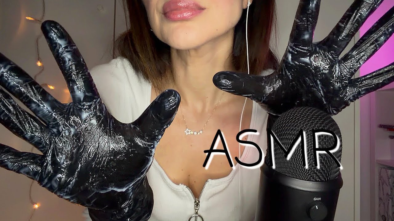 ASMR| LOTION SOUNDS WITH BLACK LATEX GLOVES 🖤 (No Talking)