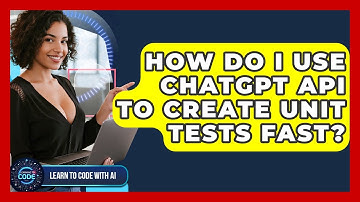 How Do I Use ChatGPT API To Create Unit Tests Fast? - Learning To Code With AI