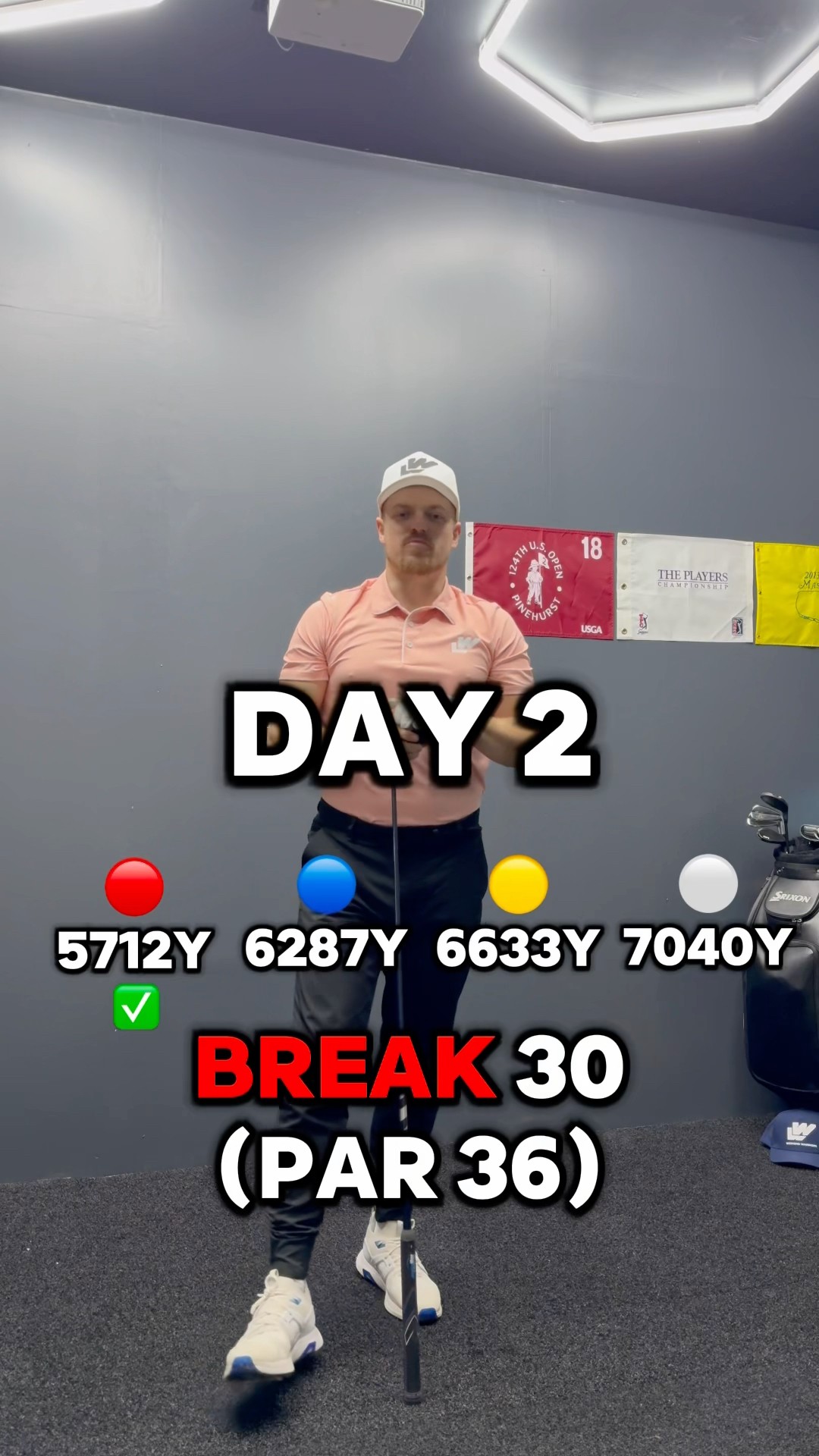 DAY 2 - BREAK 30 of all tees! ✅✅ #golf #golfer #golflife #golfsimulator #golfswing #shorts #golftips